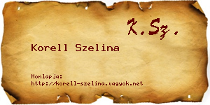 Korell Szelina névjegykártya